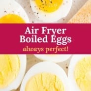 Air fryer boiled eggs pinterest image.