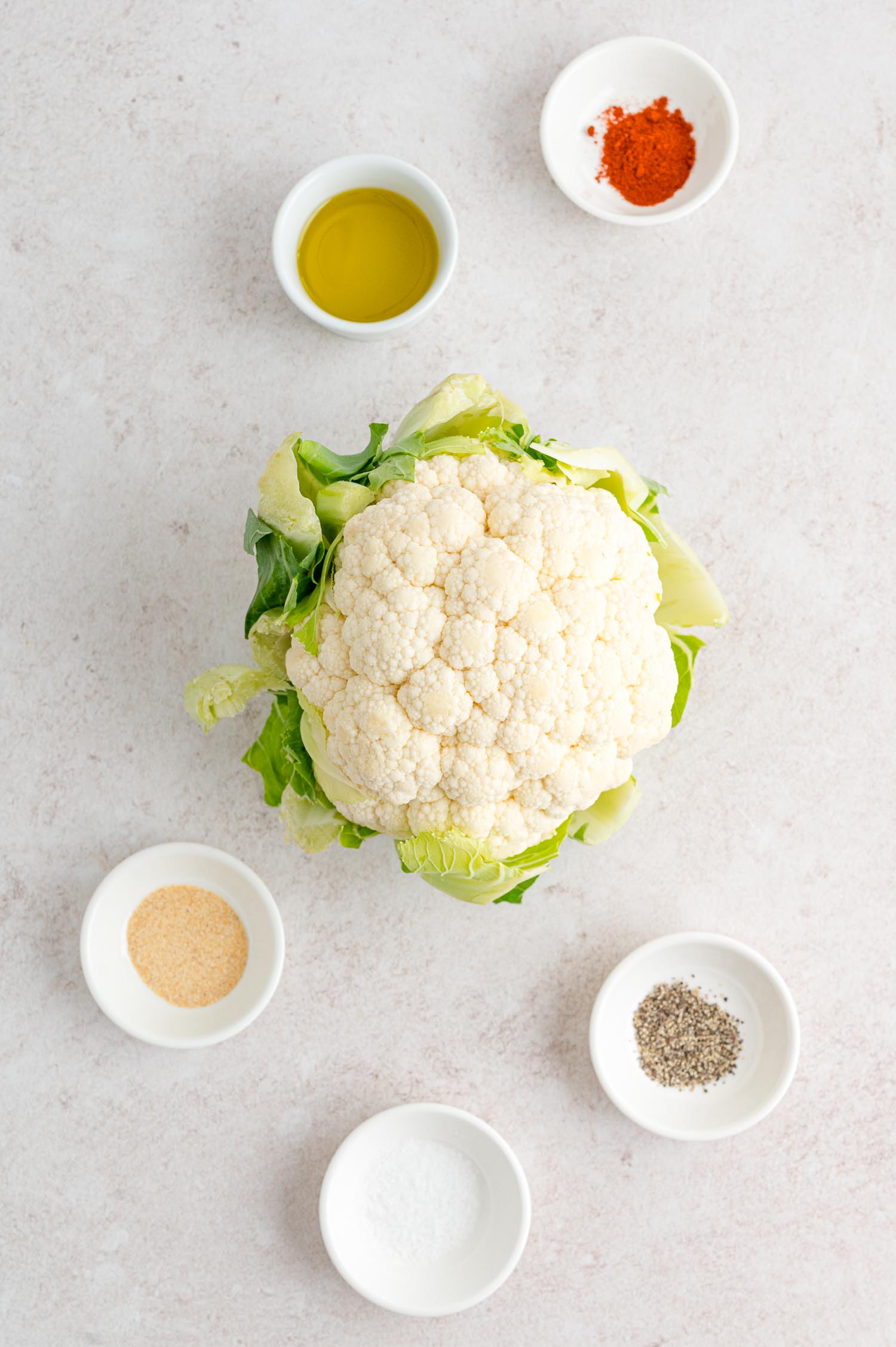 The ingredients for air fryer cauliflower.