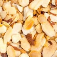 Close up of toasted almonds.