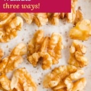How to toast walnuts Pinterest image with text and photos.