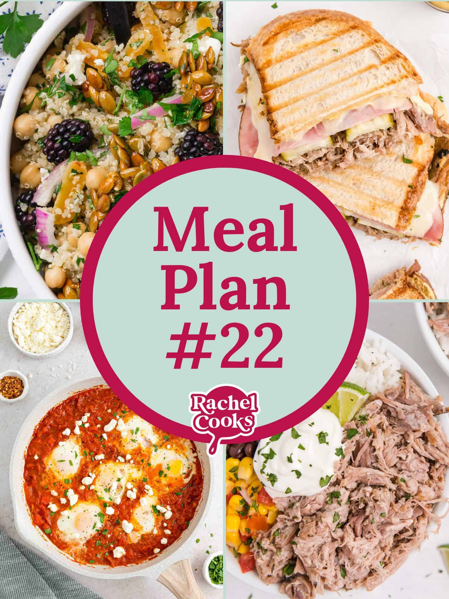 Meal plan 22 graphic with text and photos. 