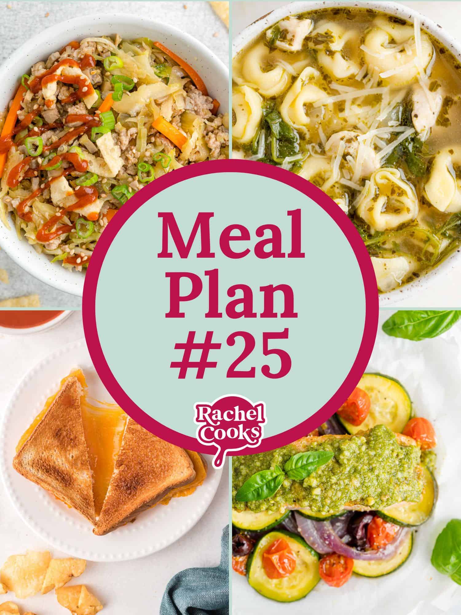 Meal plan 25 graphic with text and photos.