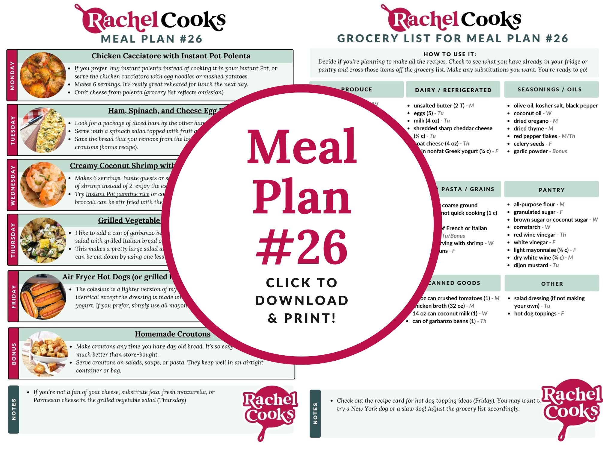 Meal plan 26 preview image.