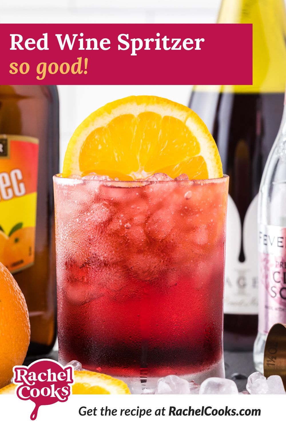 Red wine spritzer Pinterest graphic.