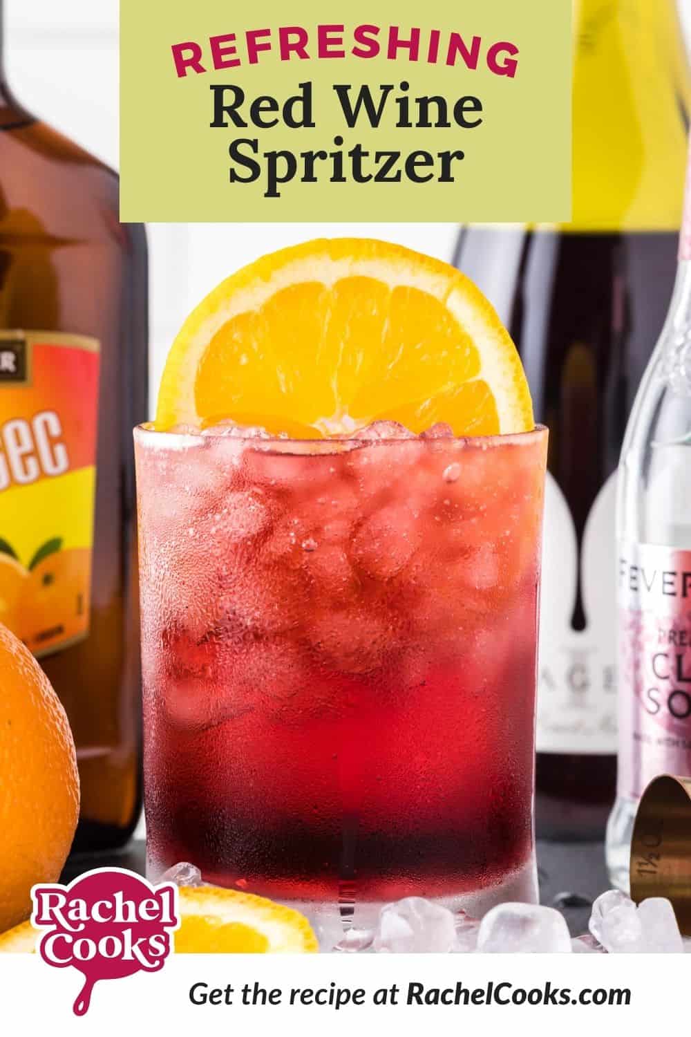 Red wine spritzer Pinterest graphic.