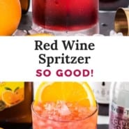 Red wine spritzer Pinterest graphic.