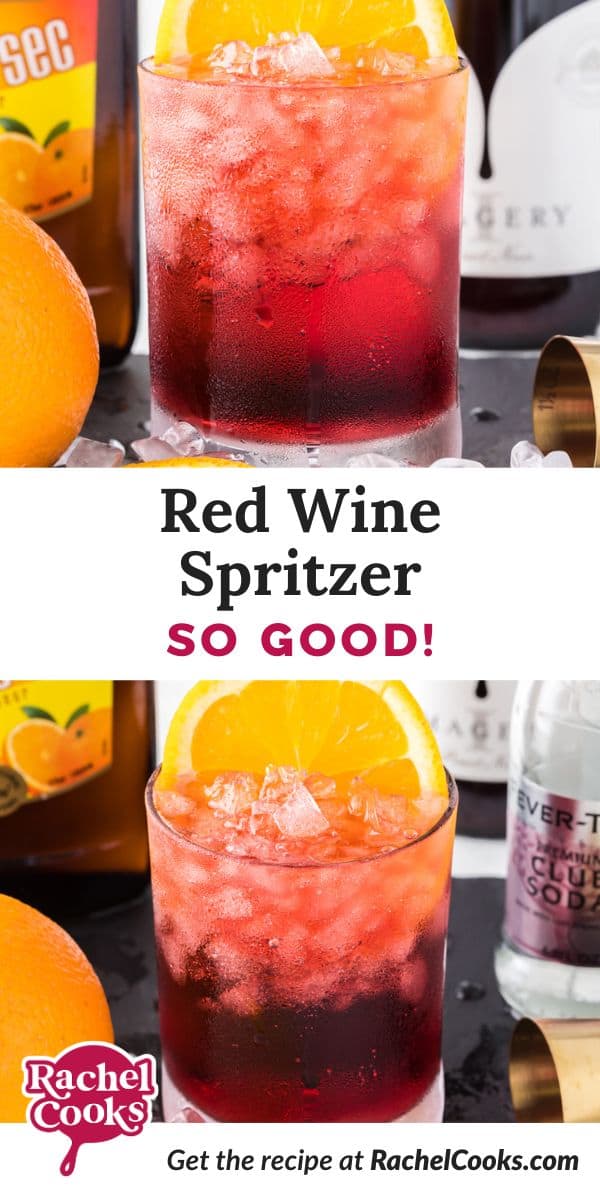 Red wine spritzer Pinterest graphic.