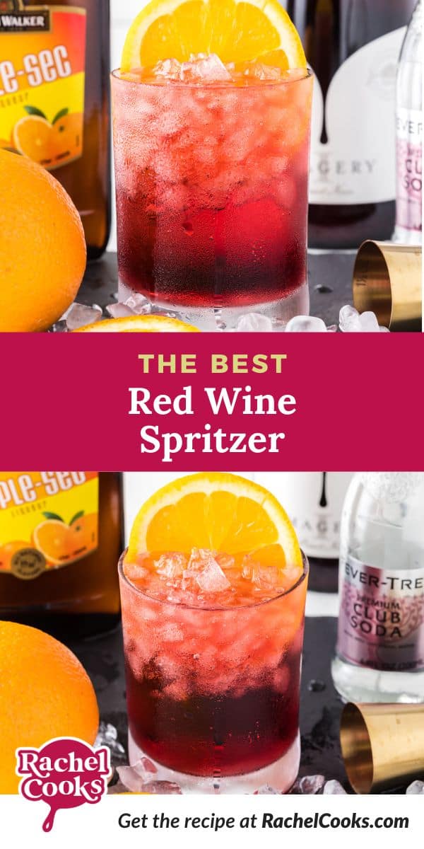 Red wine spritzer Pinterest graphic.