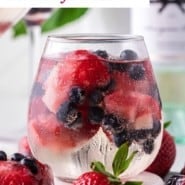 White wine spritzer Pinterest graphic with text and photos.