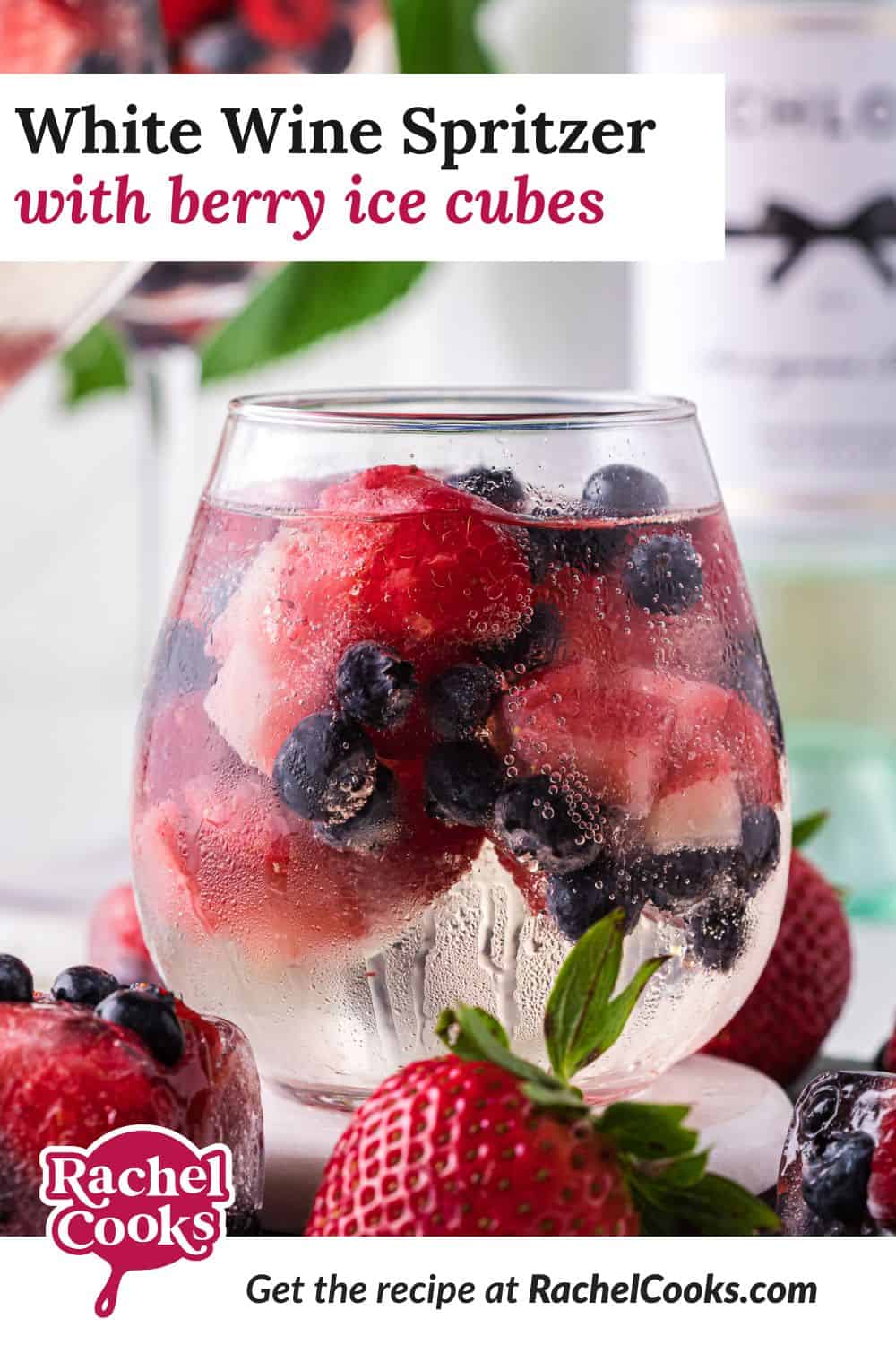 White wine spritzer Pinterest graphic with text and photos.