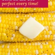 Instant Pot corn on the cob Pinterest graphic with text and photos.