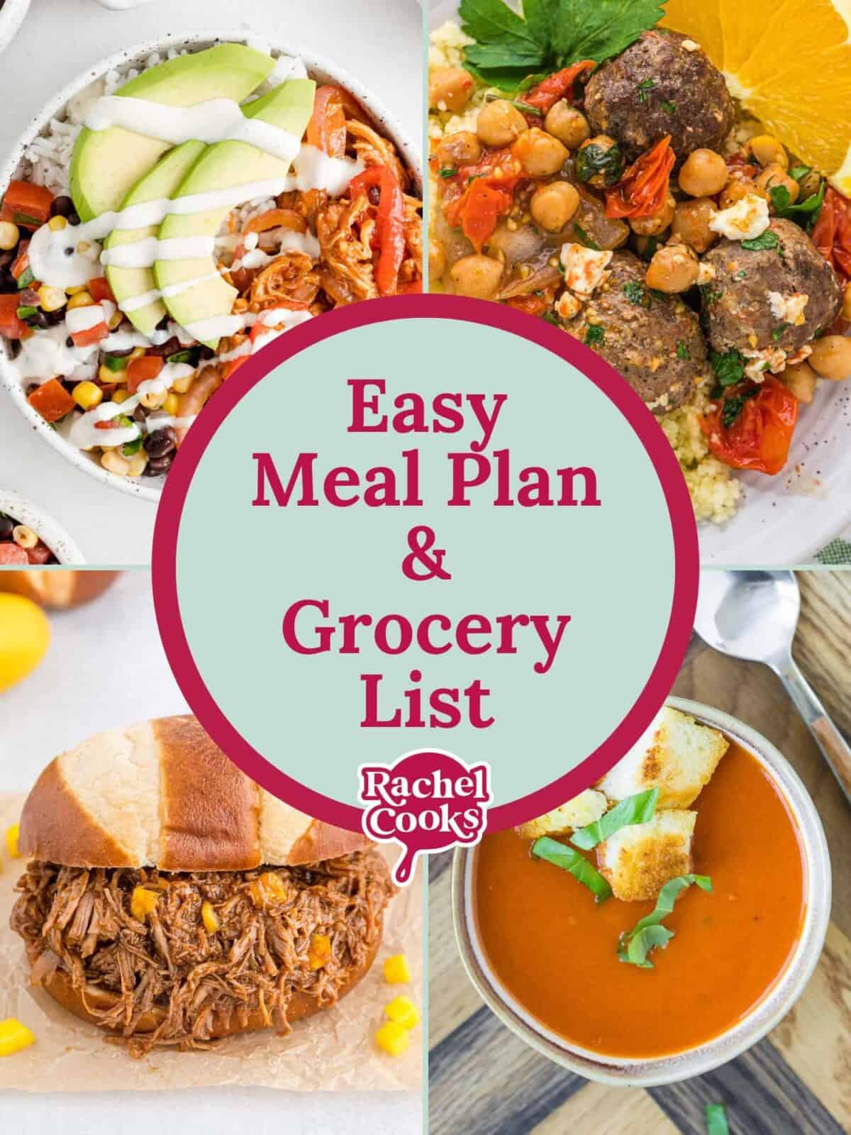 Meal plan 28 graphic with text and photos.