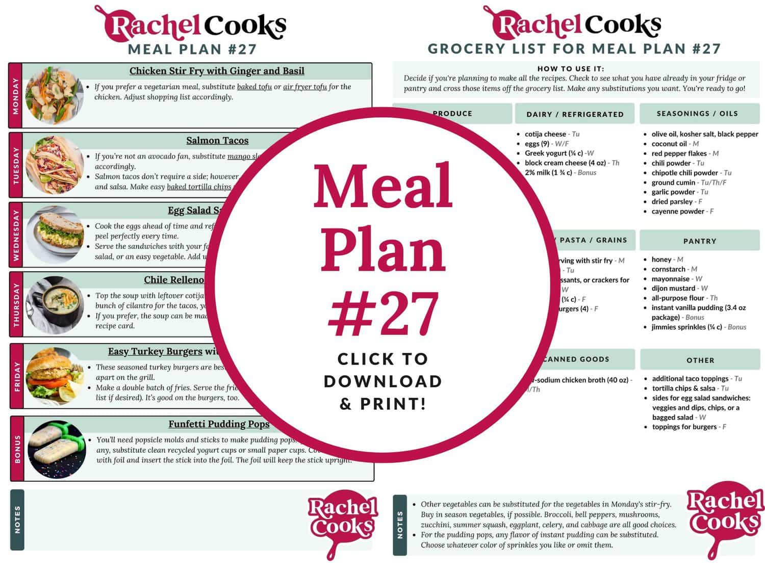 Meal plan 27 preview graphic.