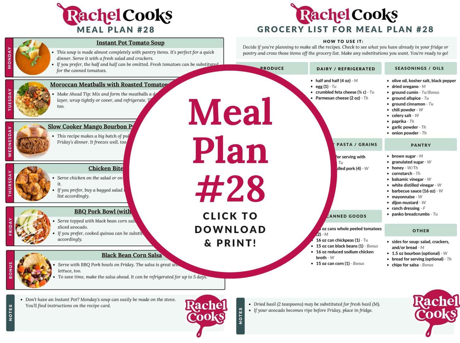 Meal plan 28 preview image.