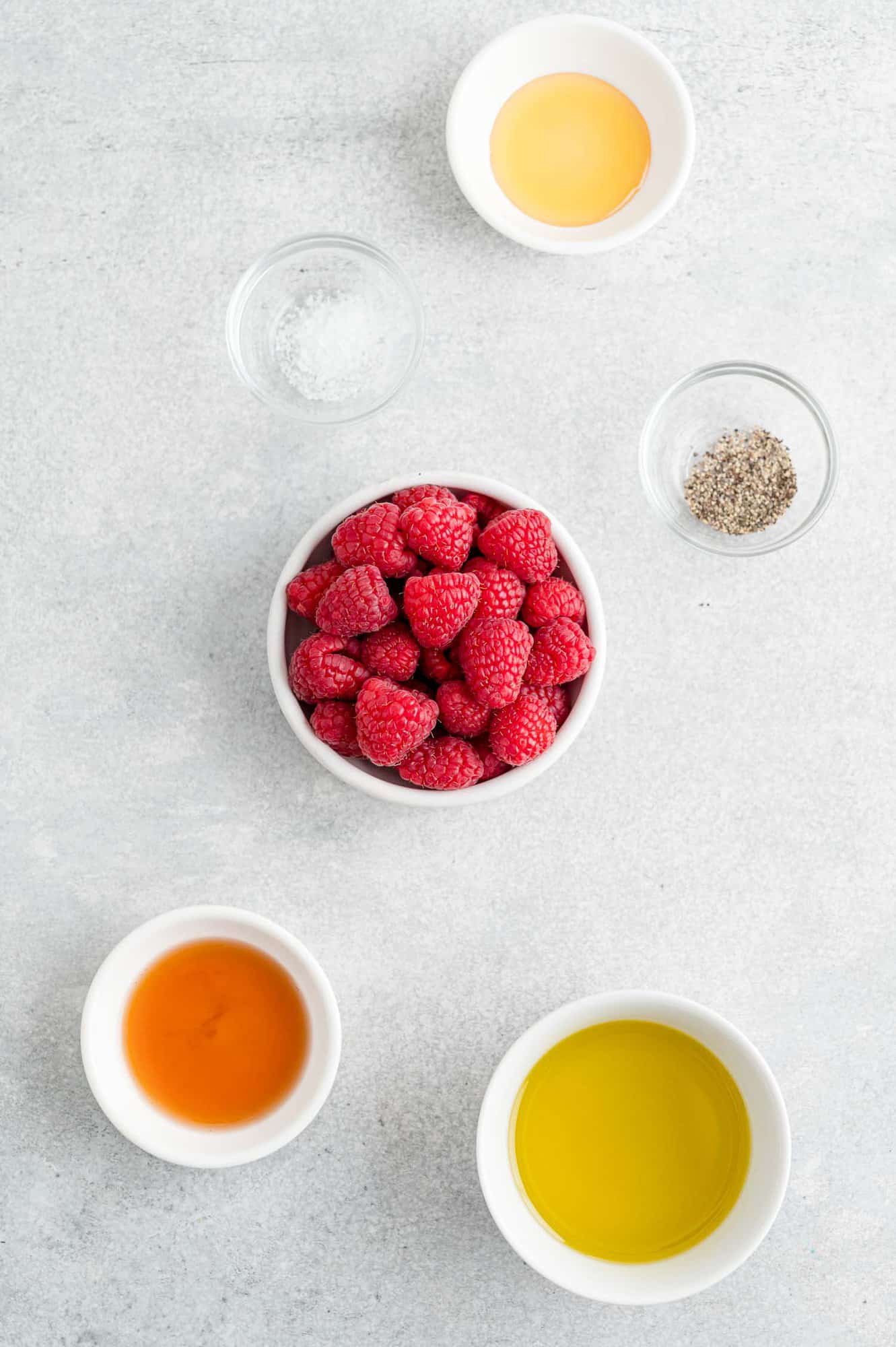 Ingredients needed for recipe, in separate bowls.