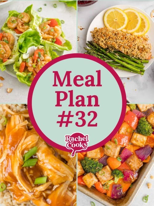 Meal plan 32 preview image with text and photos.
