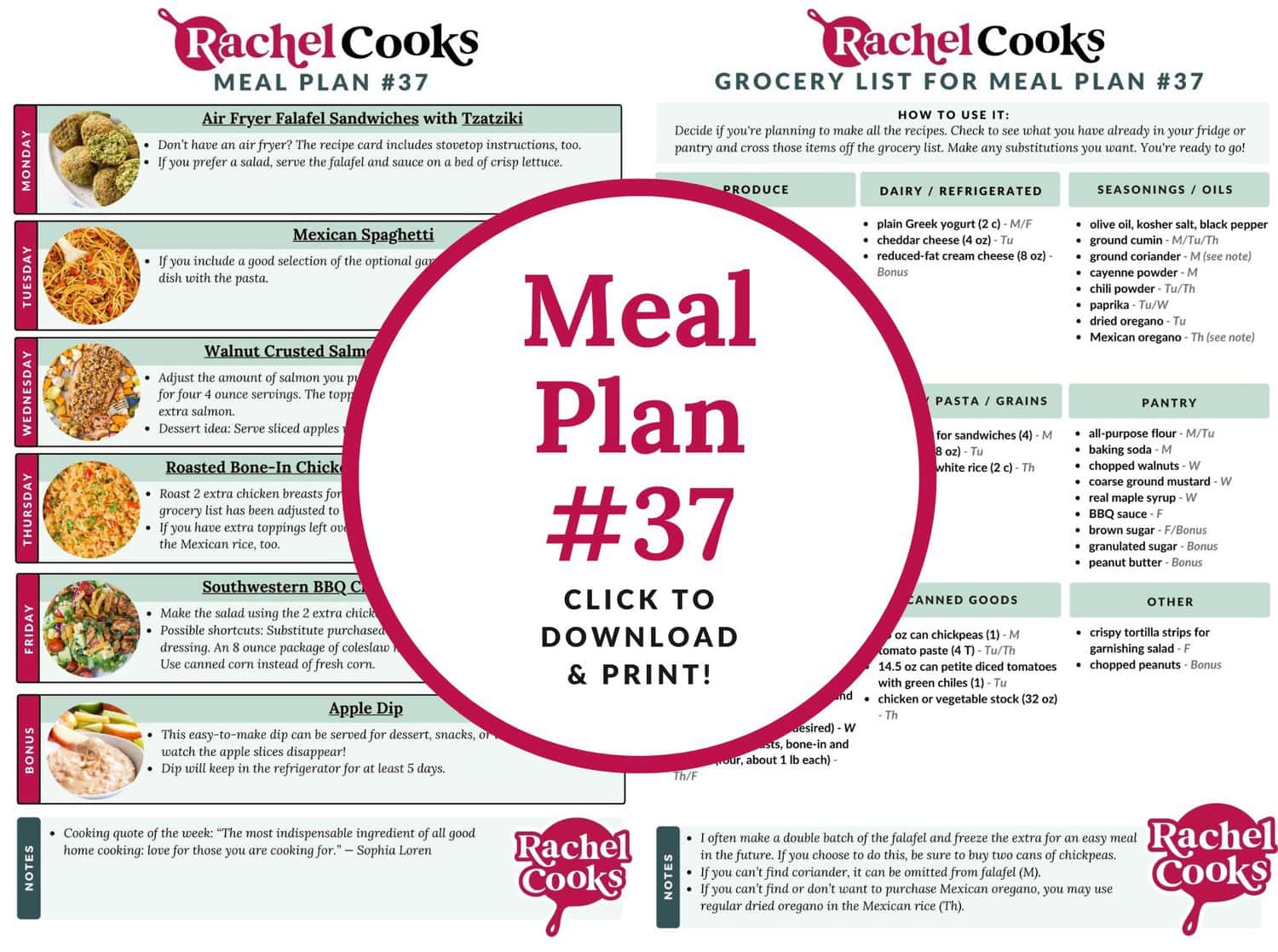Meal plan 37 preview image.