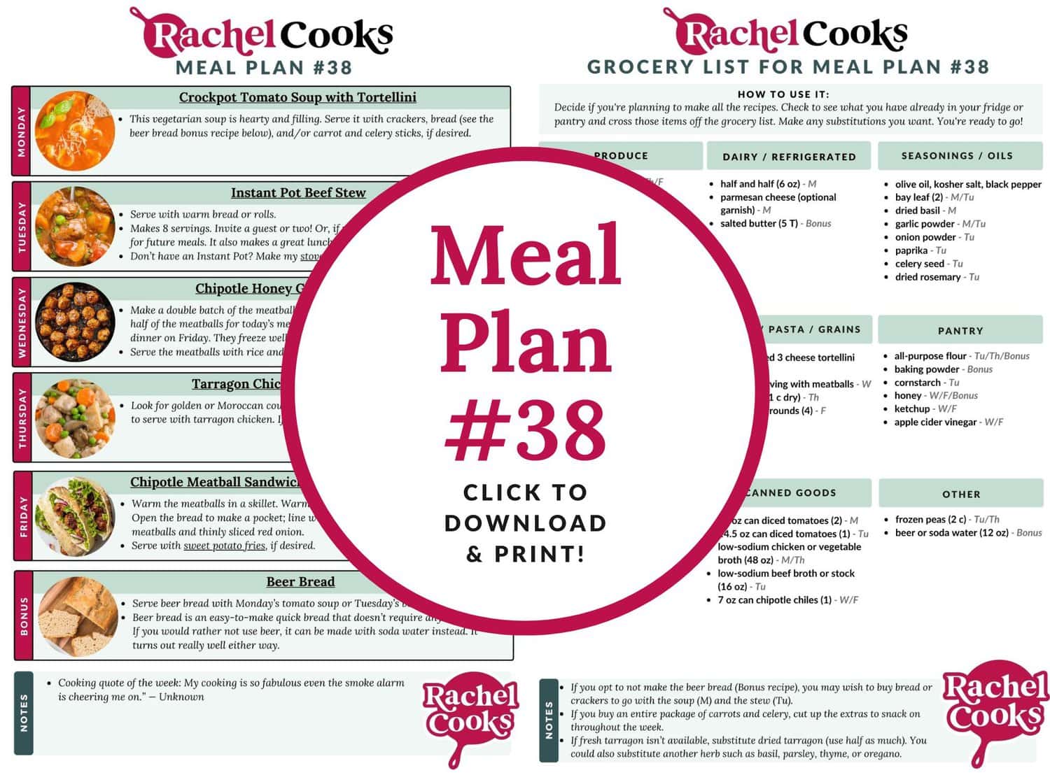 Meal plan 38 preview image.