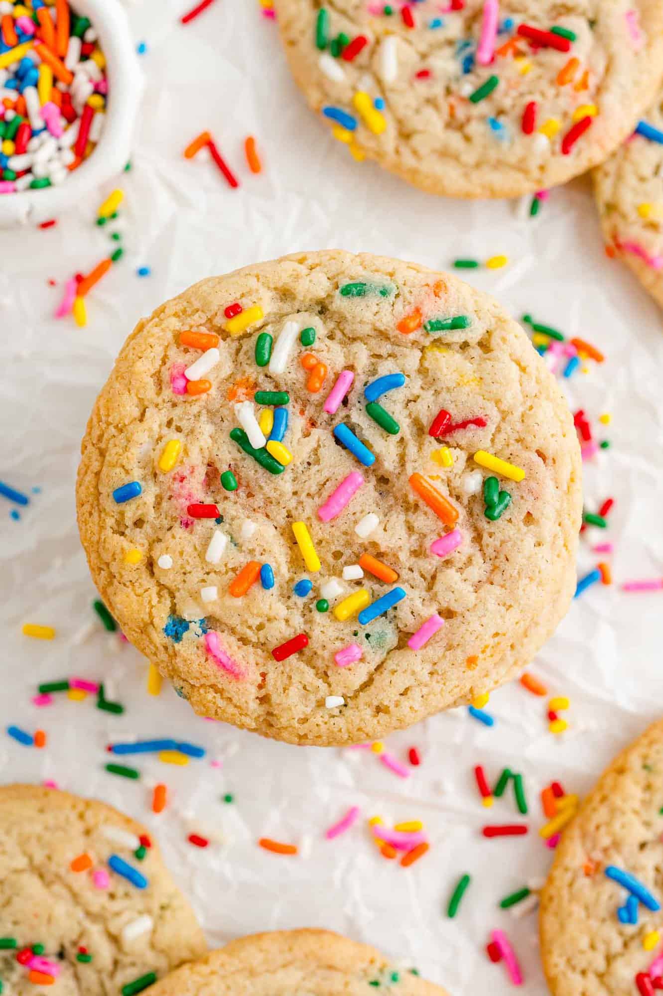 Sugar cookie, full of sprinkles.