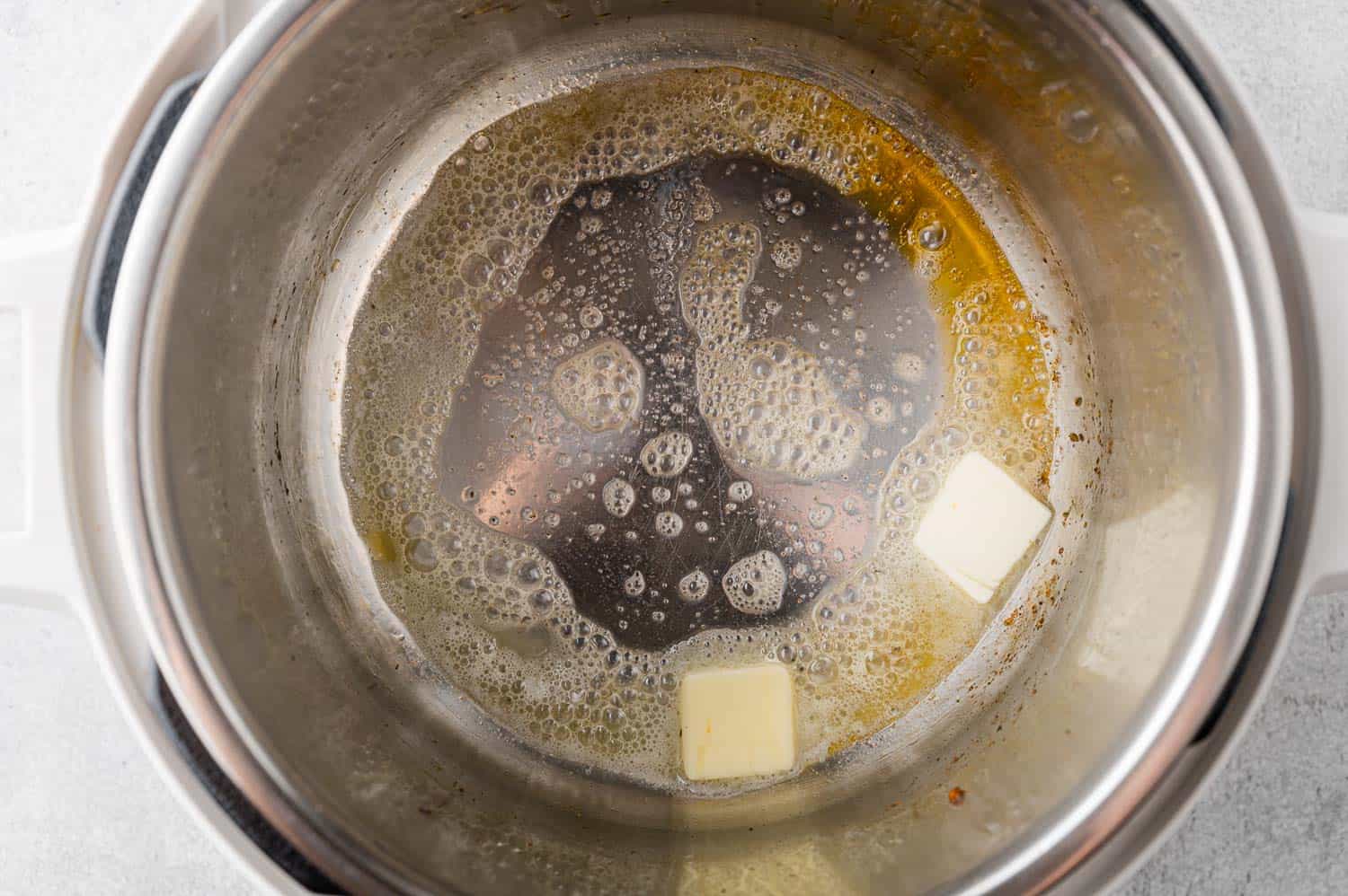 Butter melting in Instant Pot.