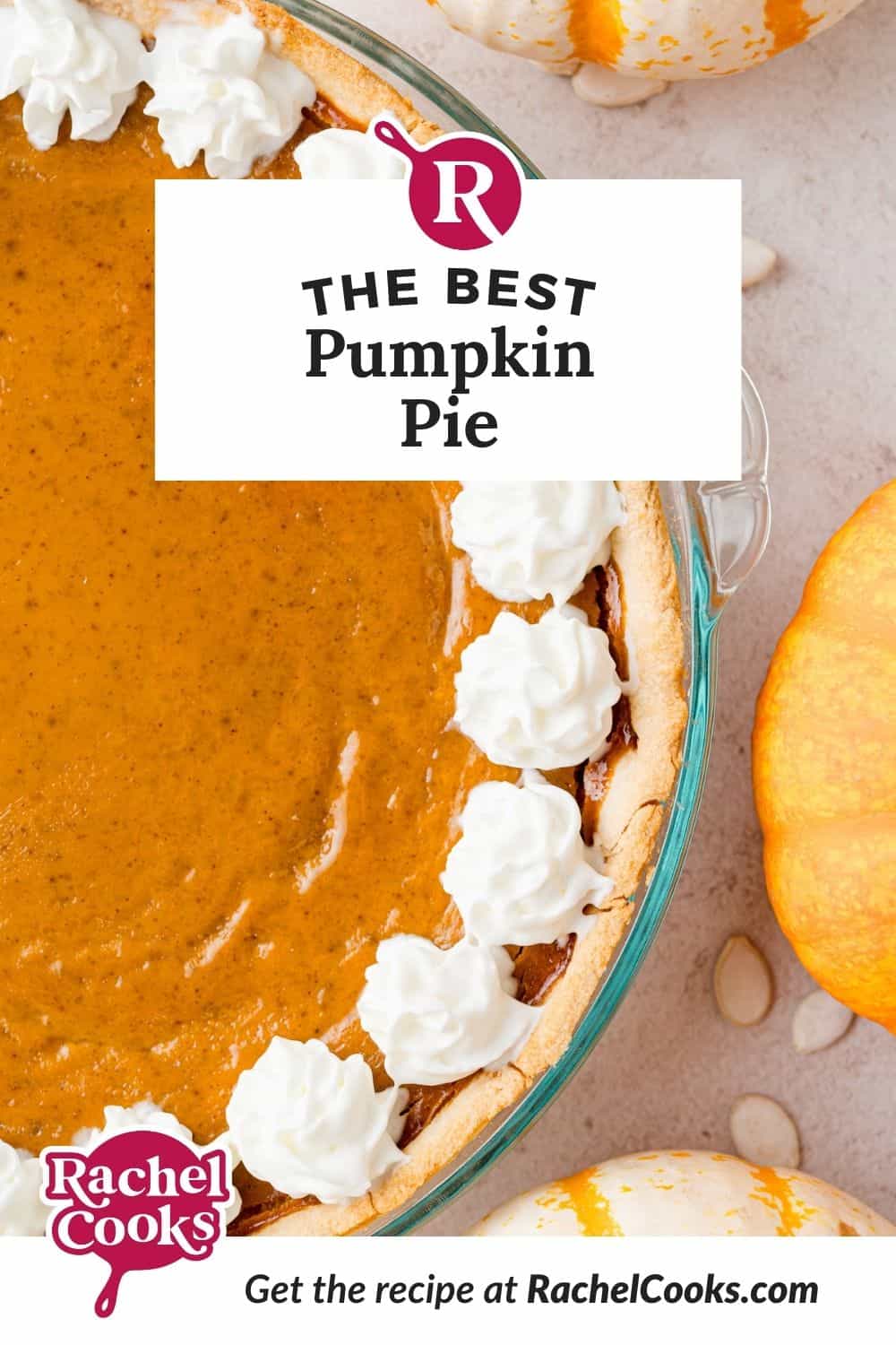 Pumpkin pie Pinterest graphic with text and photos.