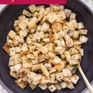 Roasted turnips Pinterest graphic with text and photos.