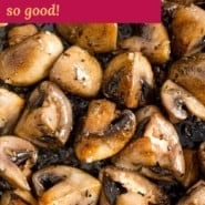 Sautéed mushrooms with marsala Pinterest graphic with text and photos.