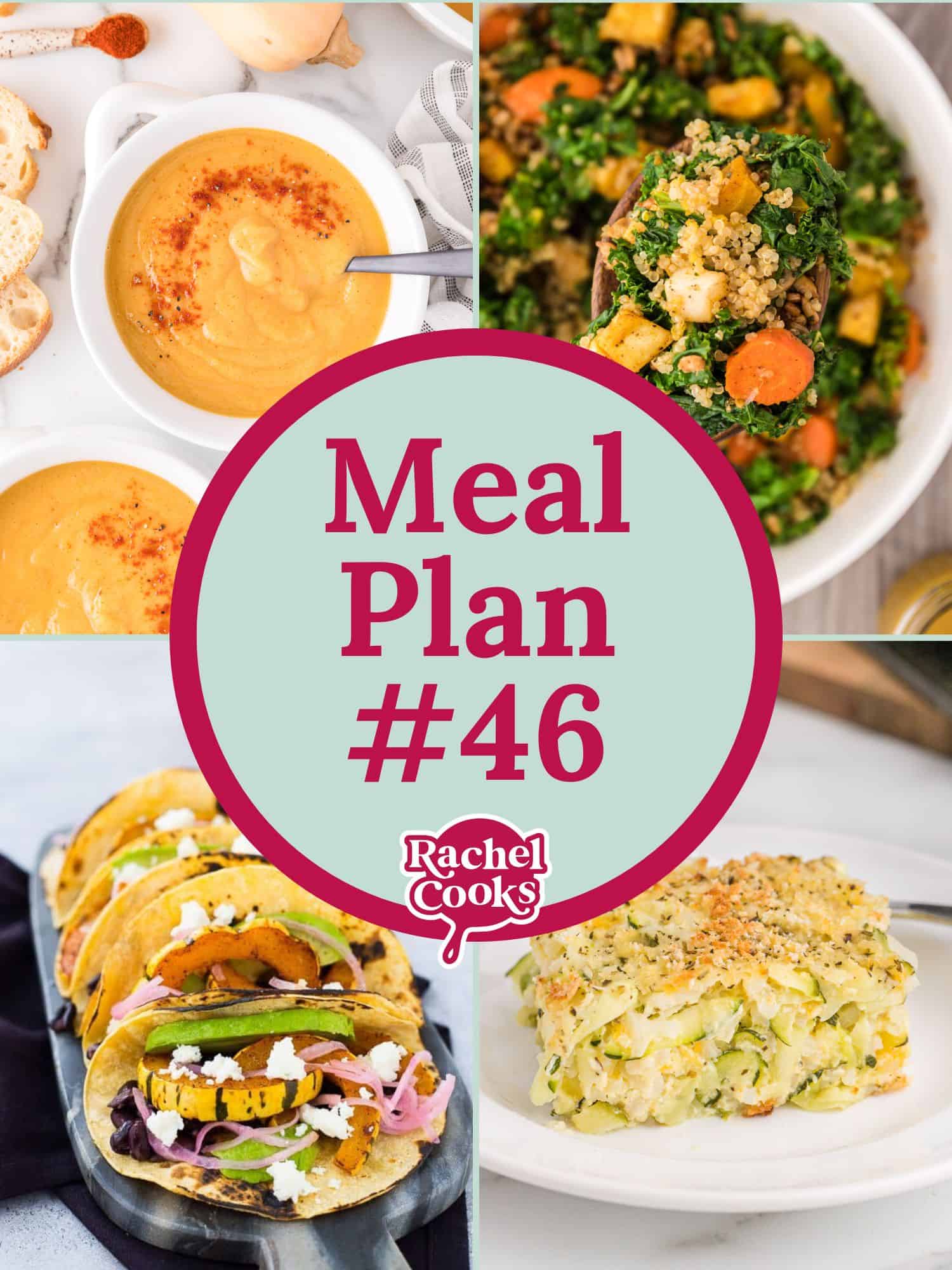 Meal plan 46 graphic with text and photos.