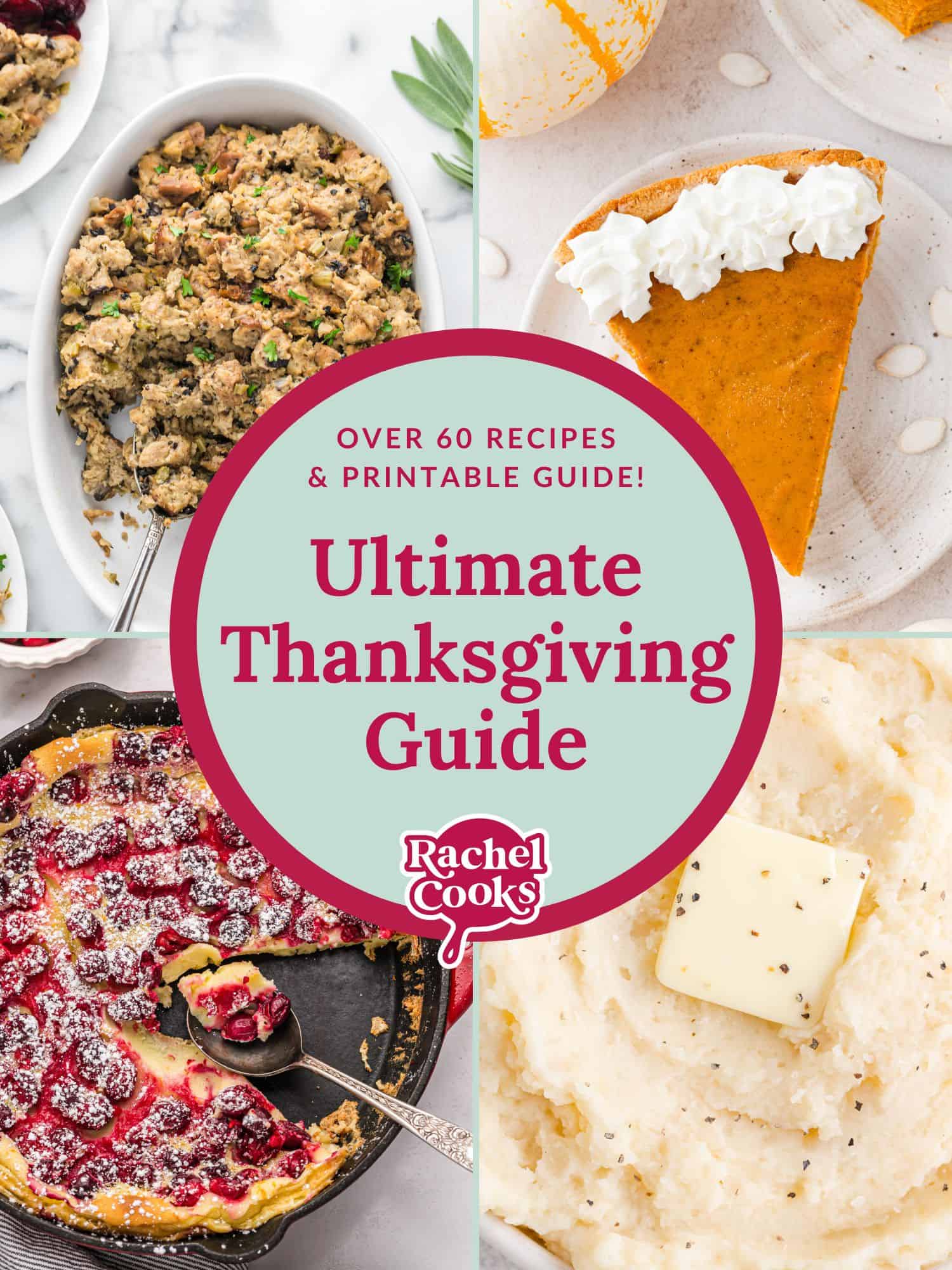 Thanksgiving guide graphic with text and photos.