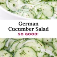 German cucumber salad Pinterest graphic.