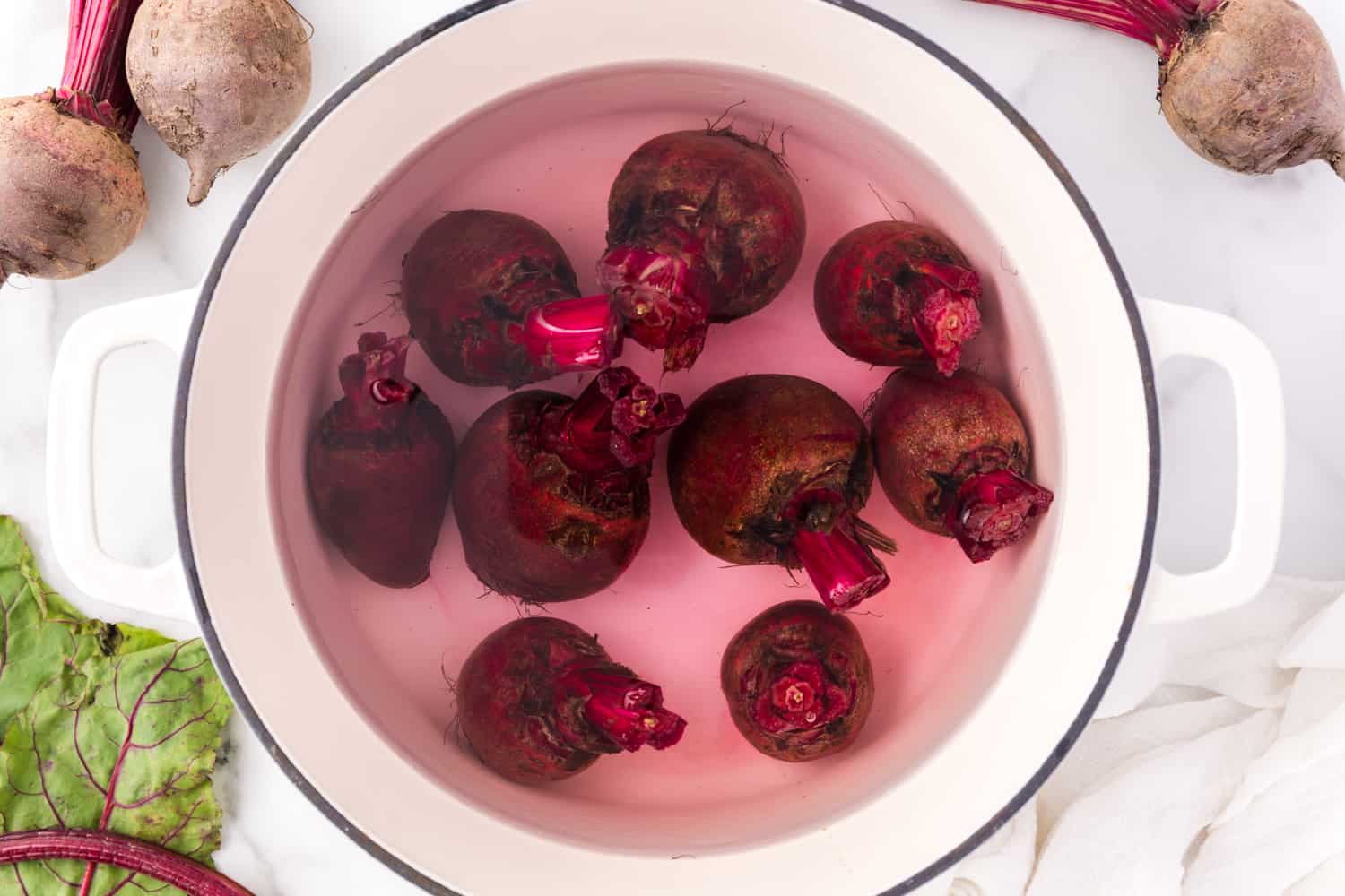 Beets in water, before cooking.