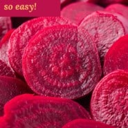 How to boil beets, Pinterest graphic with text and photos.