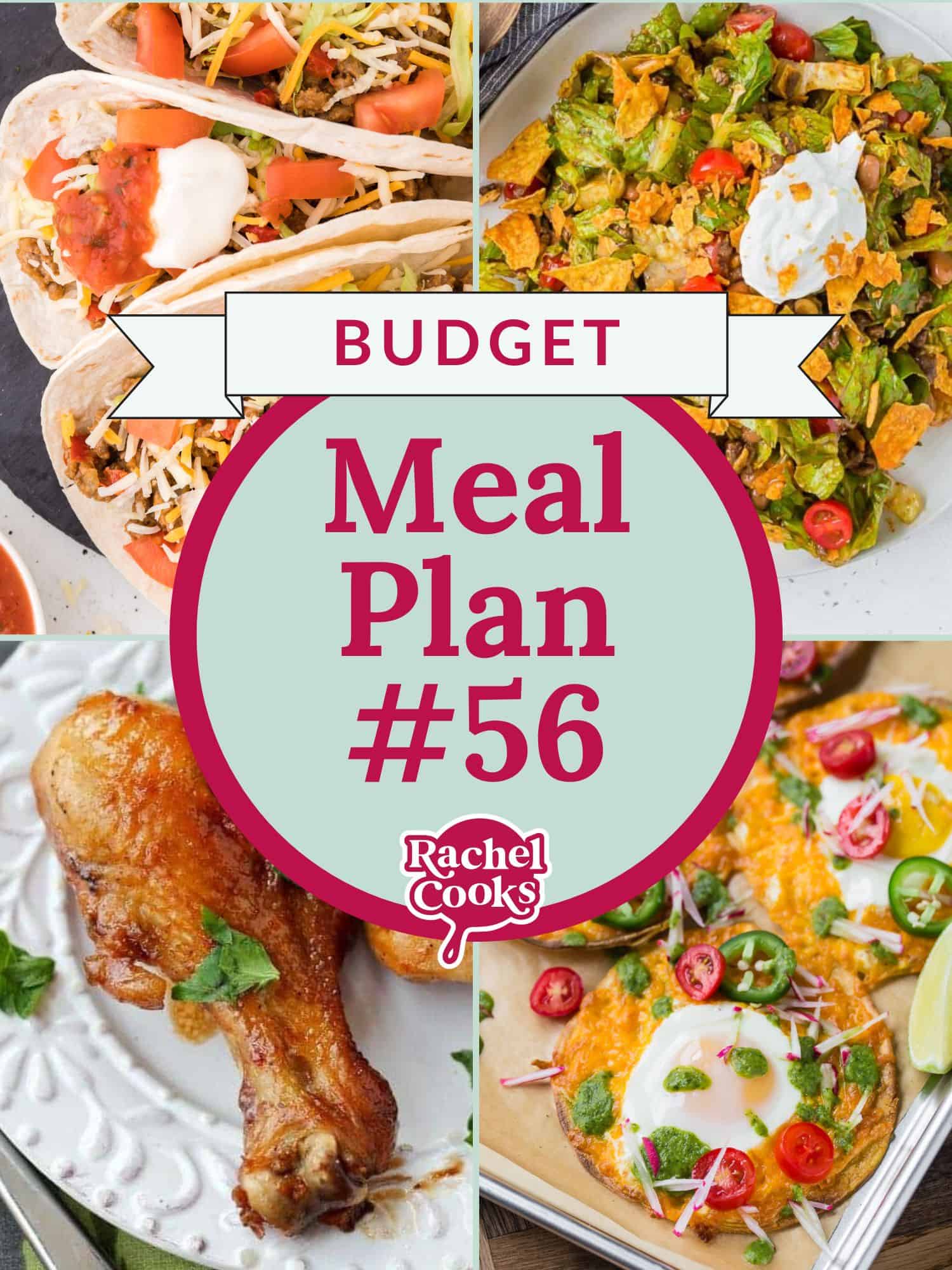 Meal plan 56 preview image with text that reads "budget."