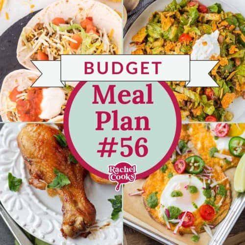 Meal plan 56 preview image with text that reads "budget."
