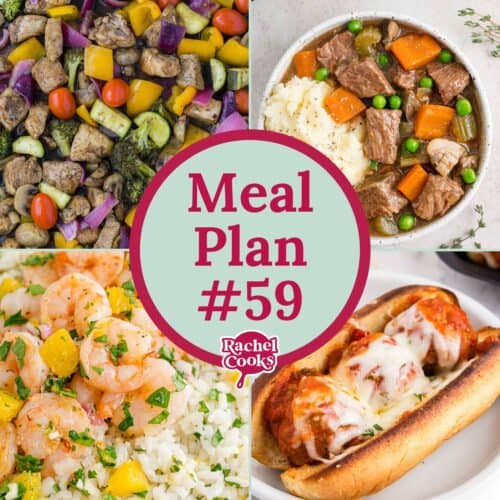 Meal plan 59 graphic with text and photos.
