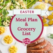 Preview image of meal plan 62, an Easter themed meal plan, with photos of recipes.