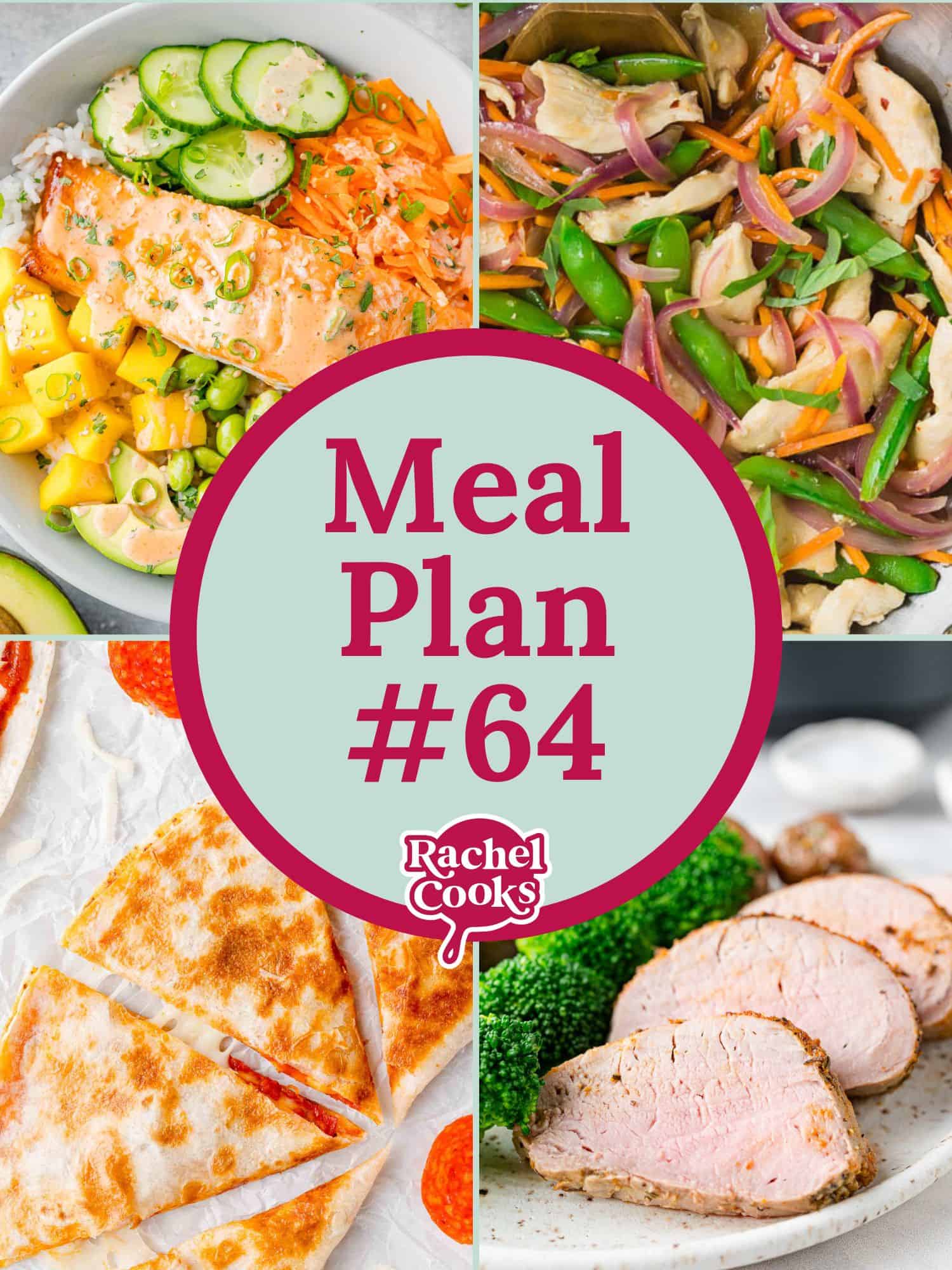 Meal plan 64 preview image with photos of recipes included.