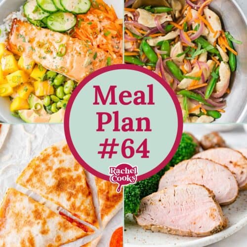 Meal plan 64 preview image with photos of recipes included.