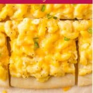 Mac and cheese Pinterest graphic with text and photos.