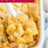 Pineapple stuffing Pinterest graphic with text and photos.