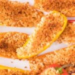 Southwestern stuffed mini sweet peppers with panko topping.