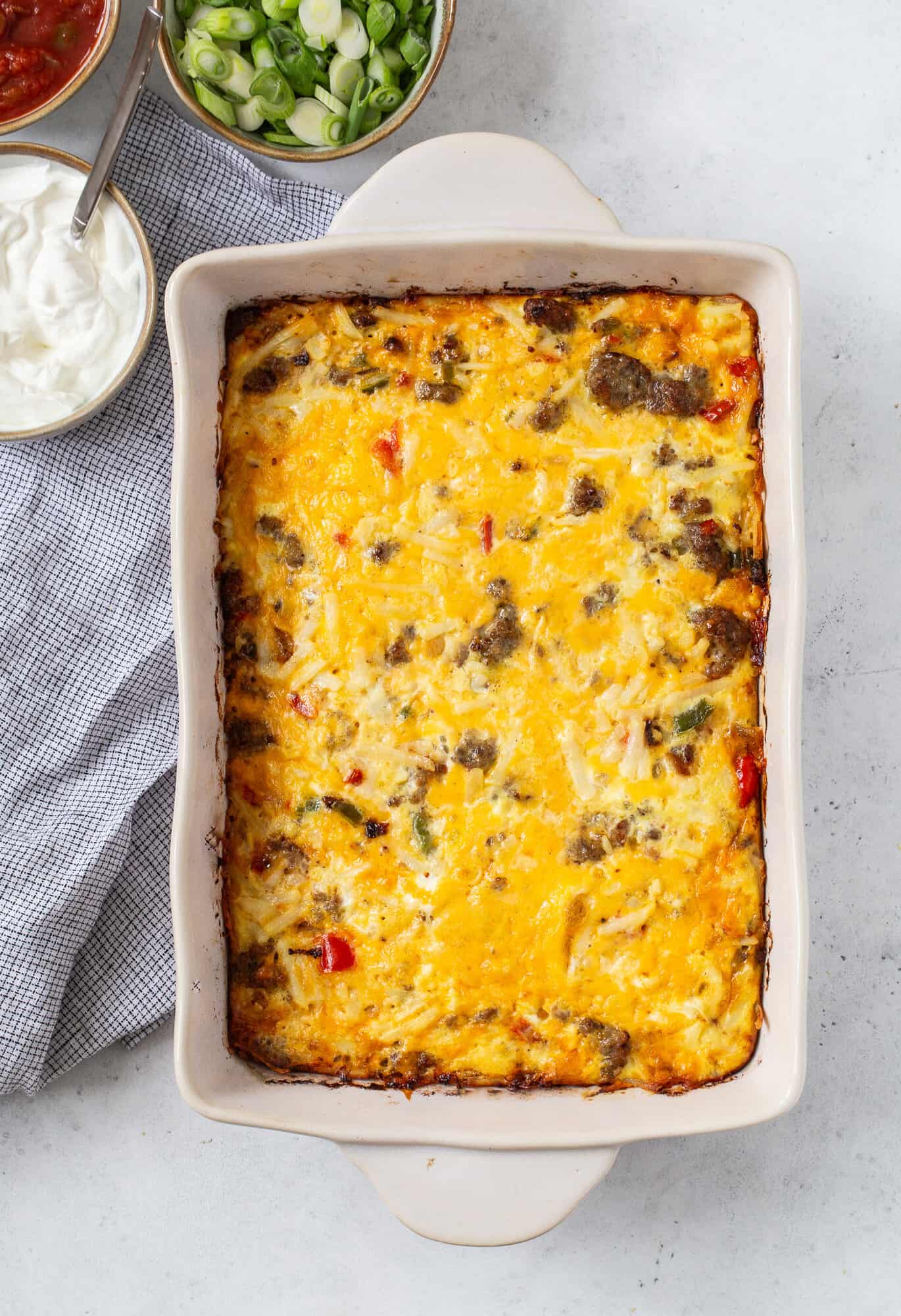 Baked hash brown breakfast casserole.