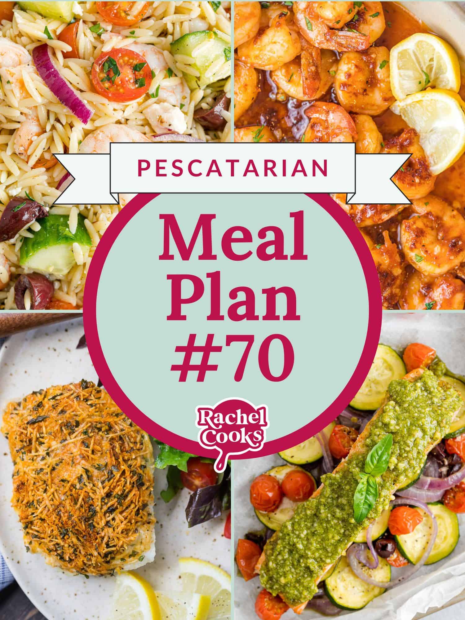 Pescatarian meal plan preview image showing photos of recipes included.
