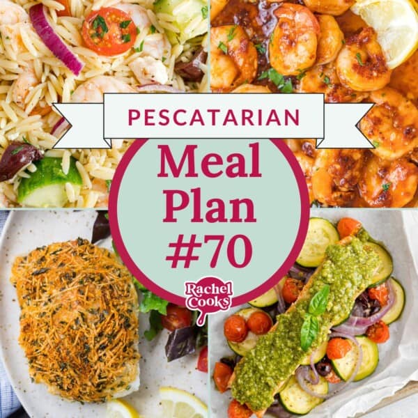 Pescatarian meal plan preview image showing photos of recipes included.
