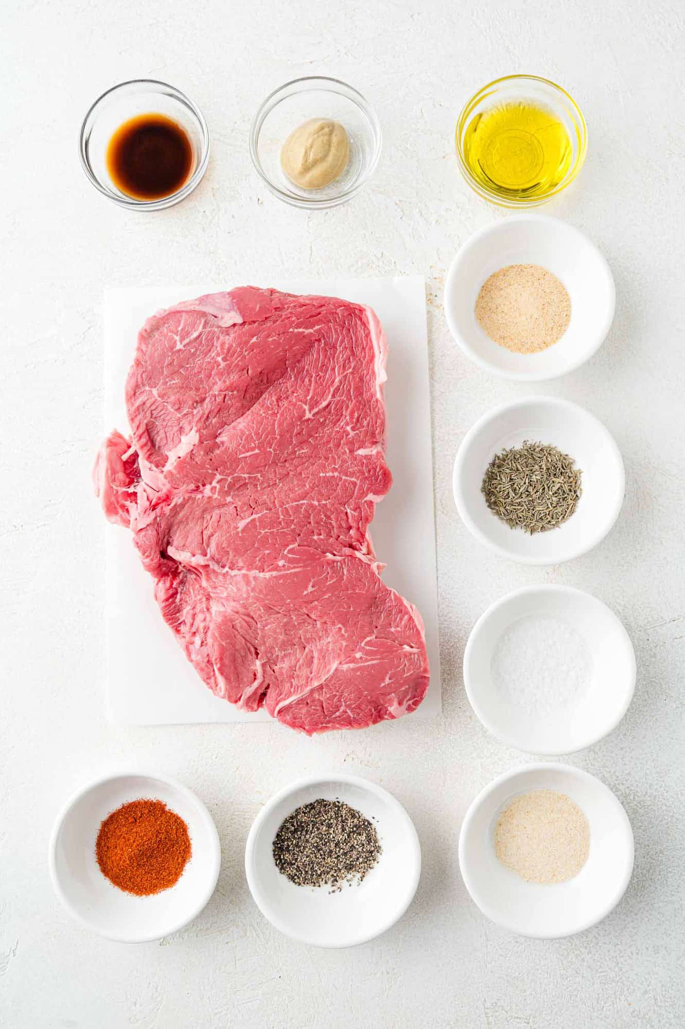 Ingredients needed for the steak bites.