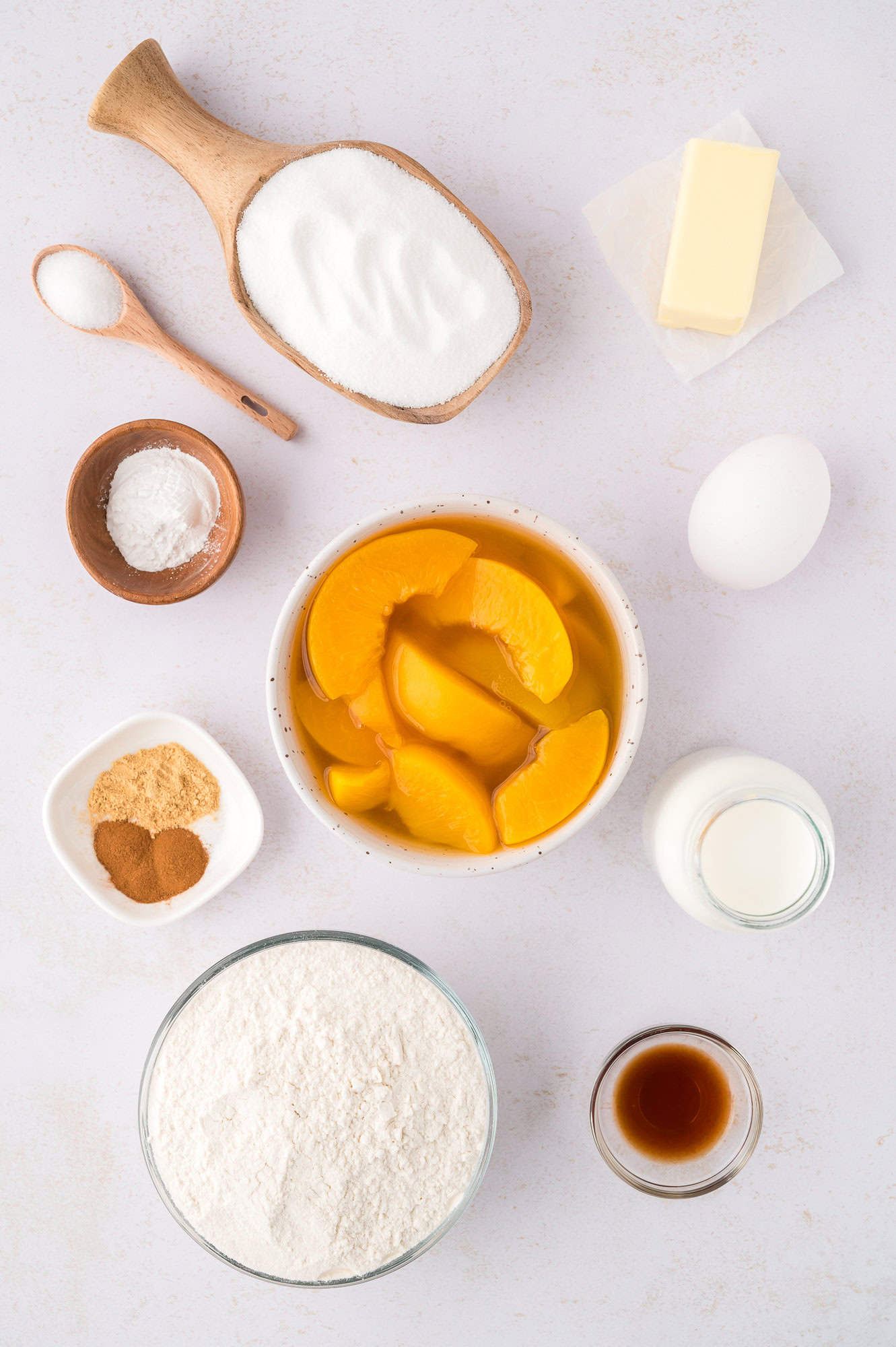 Overhead view of ingredients needed for recipe.
