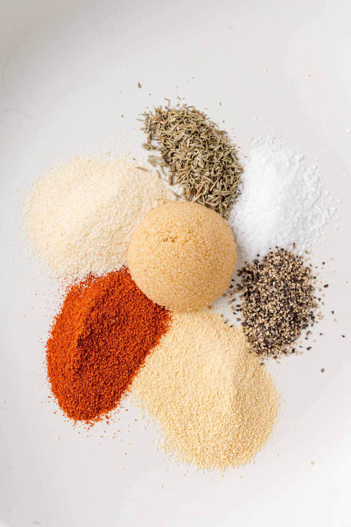 Spices before being mixed together.