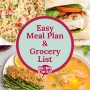 Meal plan 72 graphic with text and photos of the recipes included.