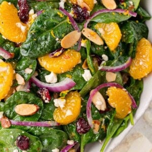 Mandarin orange salad in a large serving bowl.