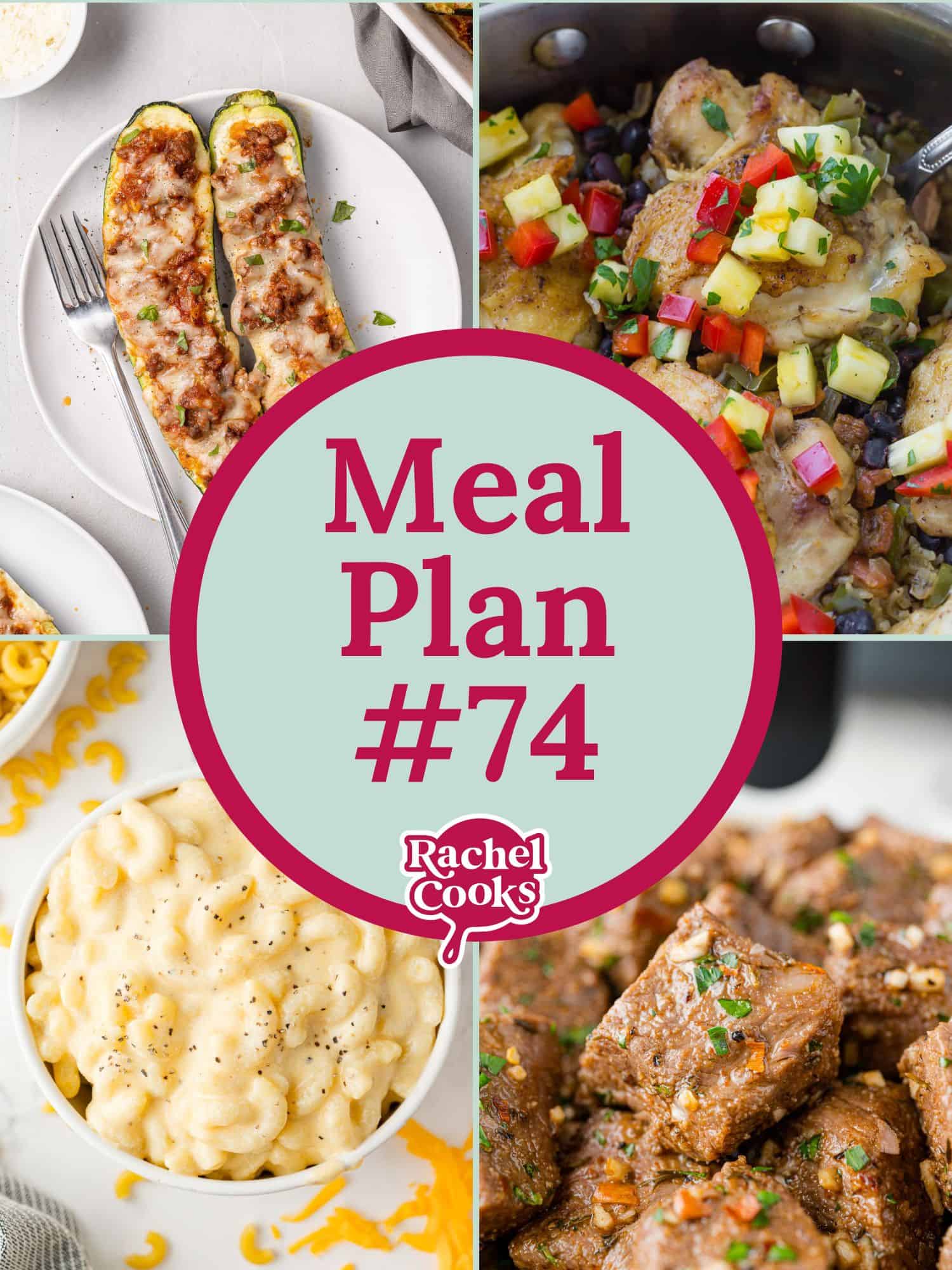 Meal plan 74 preview image with text and photos.